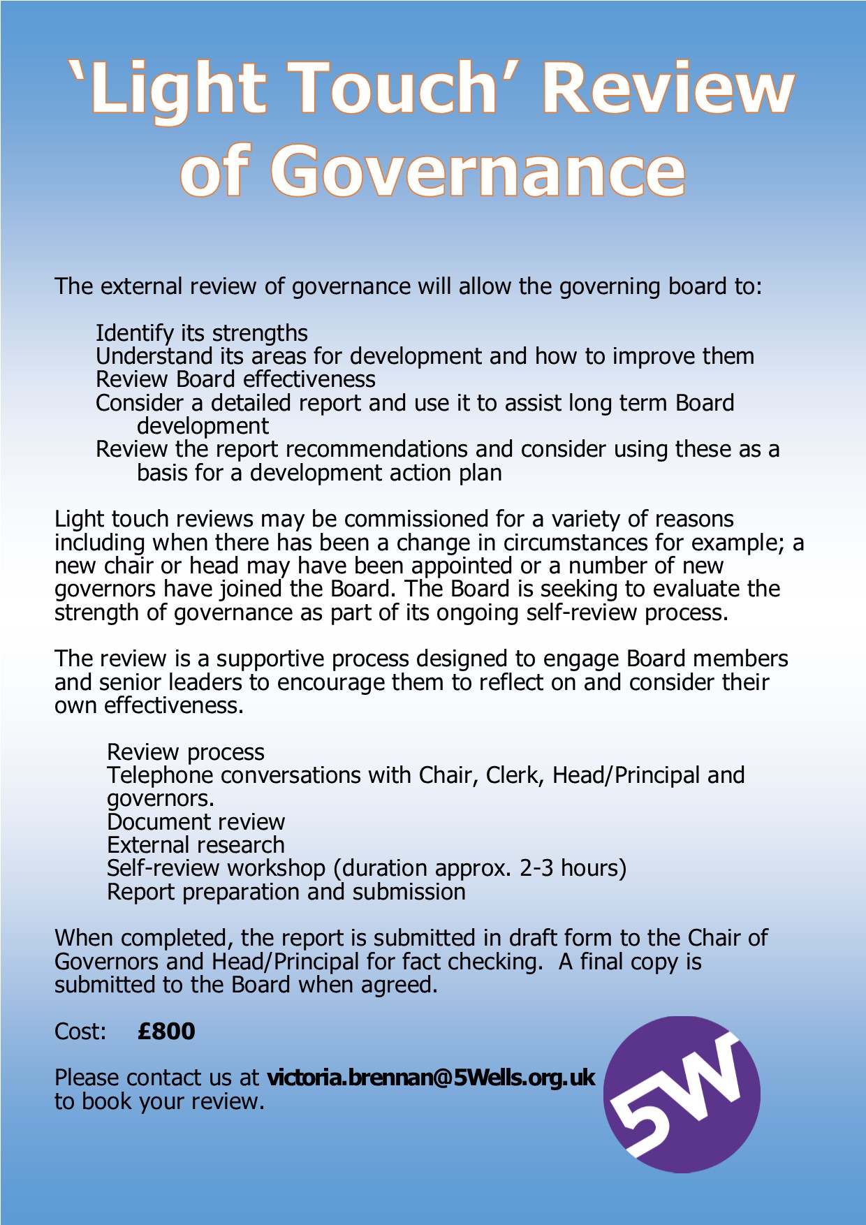 5 Wells Development Centre Governor Training