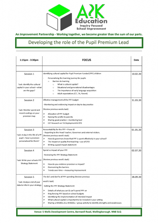 Pupil Premium Programme Outline ASK Page 1